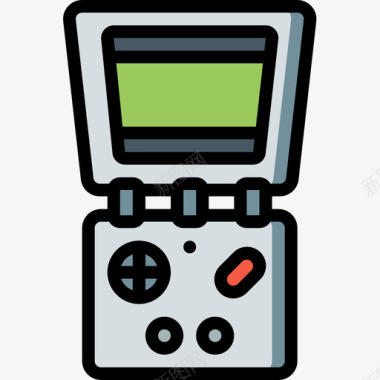 Gameboy电脑游戏4线性颜色图标图标