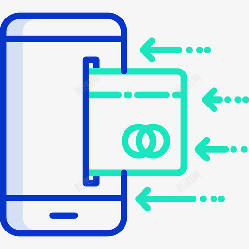 移动支付8轮廓颜色图标svg_新图网 https://ixintu.com 支付 移动 轮廓 颜色