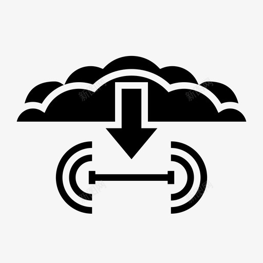 云数据图标svg_新图网 https://ixintu.com 下载 信息 接收 数据 网络