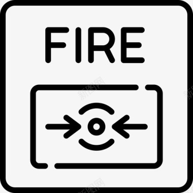 消防按钮紧急服务27线性图标图标