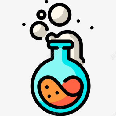25号化学烧瓶线性颜色图标图标