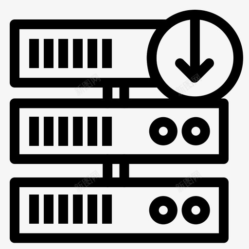 降级服务器降级图标svg_新图网 https://ixintu.com 下载 托管 服务器 网络 降级