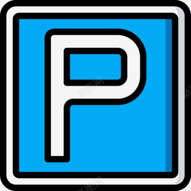 停车场英国路标5线形颜色图标图标