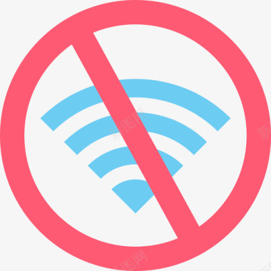 无Wifi信号禁止6平坦图标图标