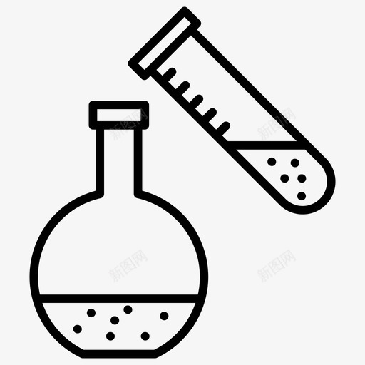 化学测试化学实践实验图标svg_新图网 https://ixintu.com 化学实践 化学测试 学习线图标 实验 实验室仪器 实验室实践