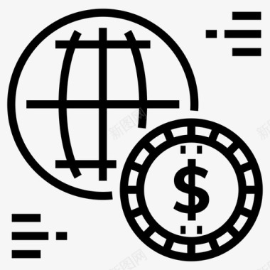 全球货币经济全球商业图标图标