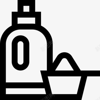 洗涤剂生活方式14线性图标图标