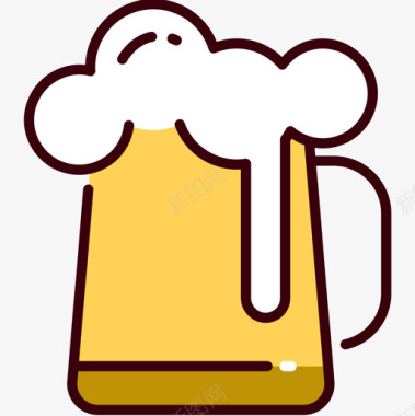 玻璃啤酒32线性颜色图标图标