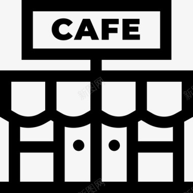 咖啡厅22号咖啡厅直线型图标图标