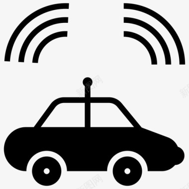 自动驾驶汽车汽车wifi无人驾驶汽车图标图标