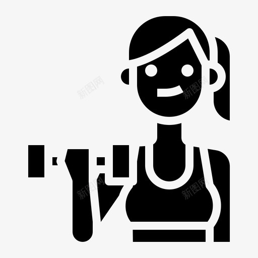 健身化身生活方式图标svg_新图网 https://ixintu.com 人和 健身 化身 坚实 女人 生活方式