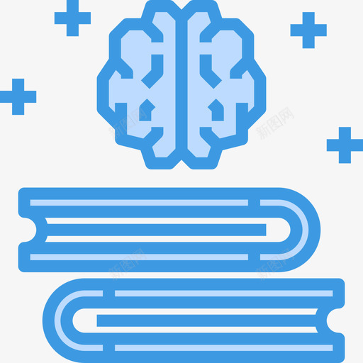 知识大脑概念5蓝色图标svg_新图网 https://ixintu.com 大脑 概念 知识 蓝色