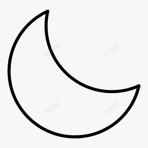 月亮午夜天空图标svg_新图网 https://ixintu.com 午夜 天空 月亮 用户界面轮廓 睡眠