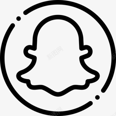 Snapchat社交媒体85线性图标图标