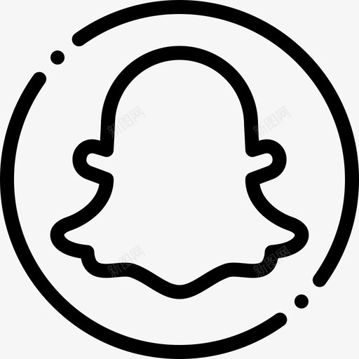 Snapchat社交媒体85线性图标svg_新图网 https://ixintu.com Snapchat 媒体 社交 线性