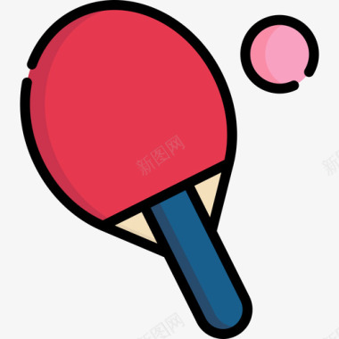 乒乓球娱乐39线性颜色图标图标