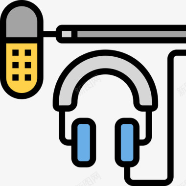 配音电影工业4线性色彩图标图标