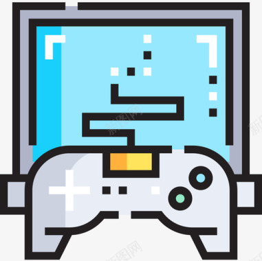 Gamepad游戏66线性颜色图标图标
