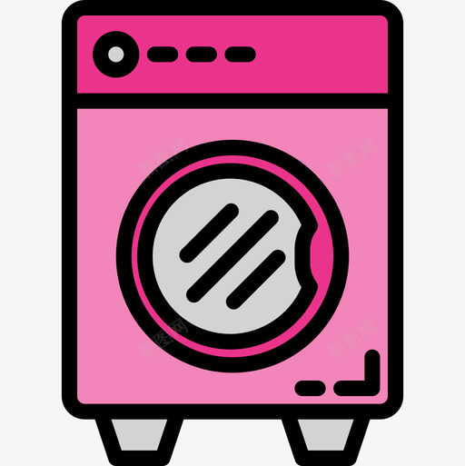洗衣机家居装饰2线性颜色图标svg_新图网 https://ixintu.com 家居装饰 洗衣机 线性 颜色