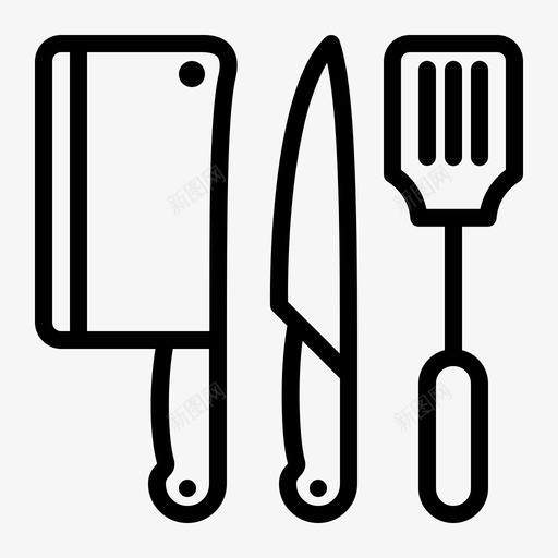 厨房用具屠刀菜刀图标svg_新图网 https://ixintu.com 厨房用具 屠刀 菜刀