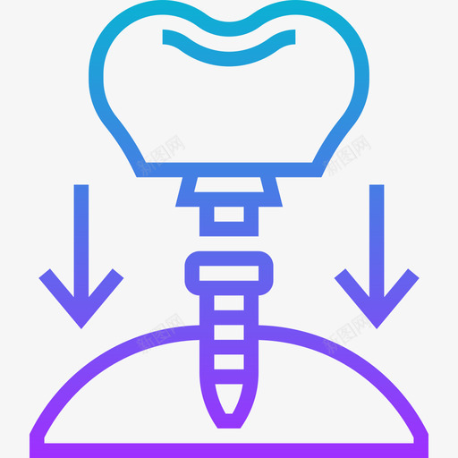 牙种植体牙20梯度图标svg_新图网 https://ixintu.com 梯度 牙20 牙种植体