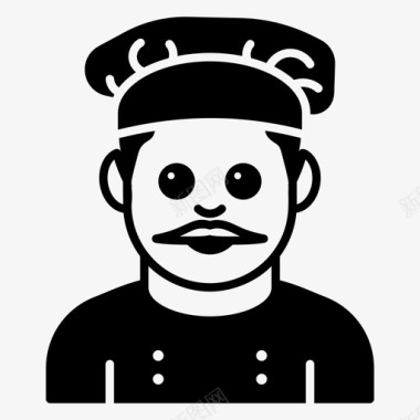 男厨师化身角色图标图标