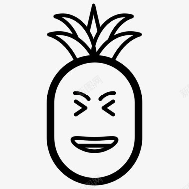 菠萝表情符号表情符号情感图标图标