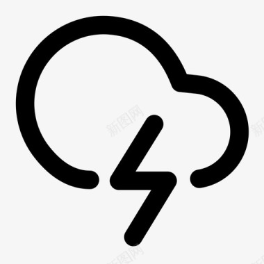 云闪电风暴天气图标图标