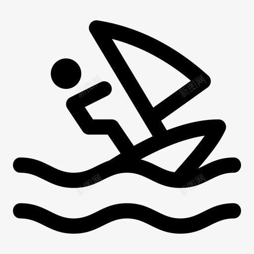 风帆船帆船图标svg_新图网 https://ixintu.com jumpicon 冲浪 帆船 粗体 运动 风帆