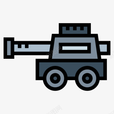 坦克武器10线性颜色图标图标