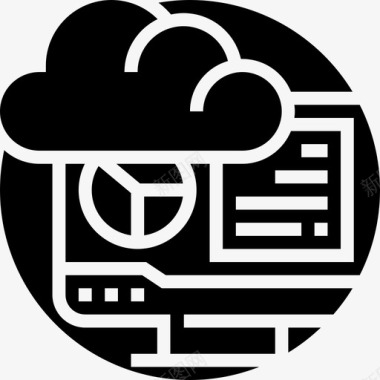 云计算云技术30字形图标图标