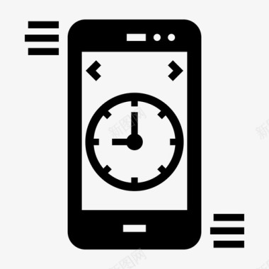 手机时钟数字时钟智能手机时钟图标图标
