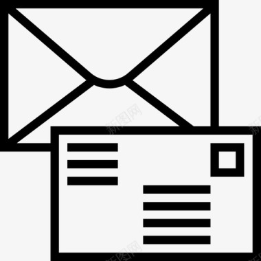 信封邮政要素直邮图标图标