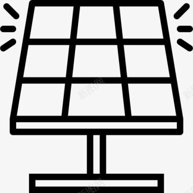 太阳能电池板eco15线性图标图标