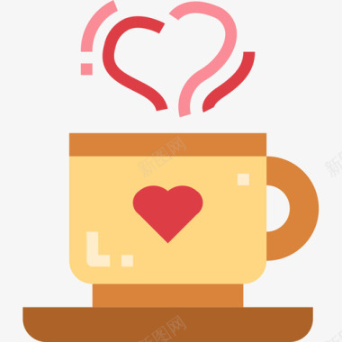咖啡杯love94扁平图标图标