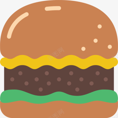汉堡烤肉3扁平图标图标