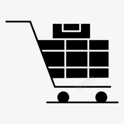 化妆品购物车购物车化妆品手推车图标高清图片