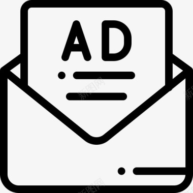 信件广告2直系图标图标