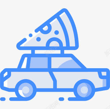 披萨送餐30蓝色图标图标