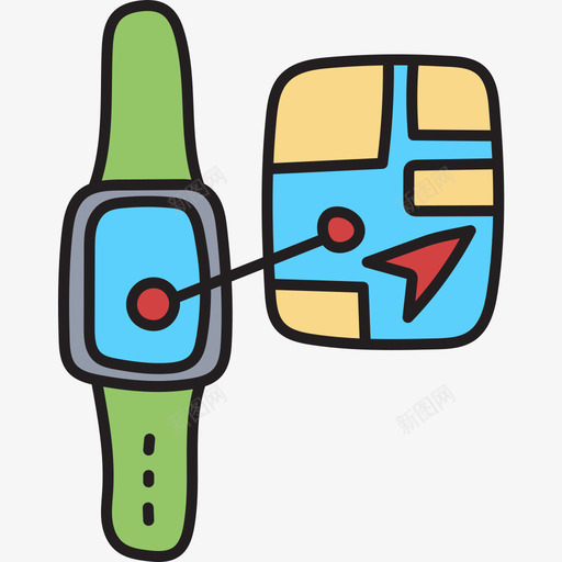 手表86号位置彩色图标svg_新图网 https://ixintu.com 86号 位置 彩色 手表