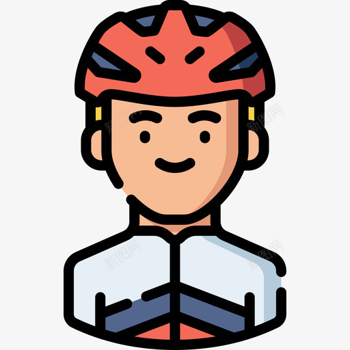 自行车运动员运动头像14线性颜色图标svg_新图网 https://ixintu.com 线性颜色 自行车运动员 运动头像14