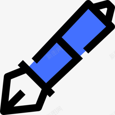 钢笔56学校蓝色图标图标