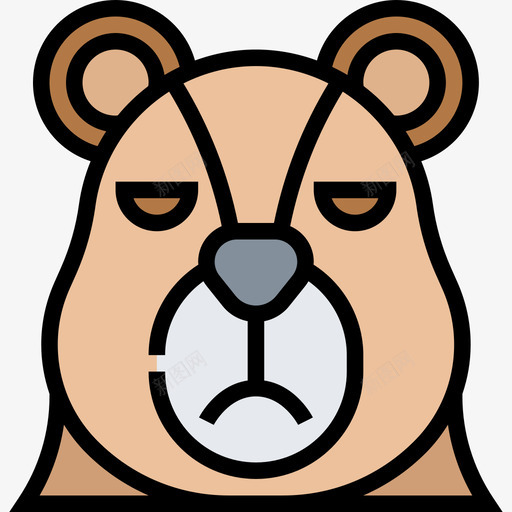 熊动物头4线形颜色图标svg_新图网 https://ixintu.com 动物 线形 颜色
