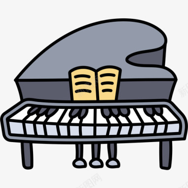 钢琴乐器17彩色图标图标