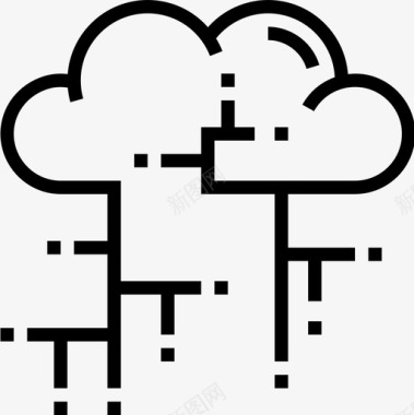 云共享云服务5线性图标图标