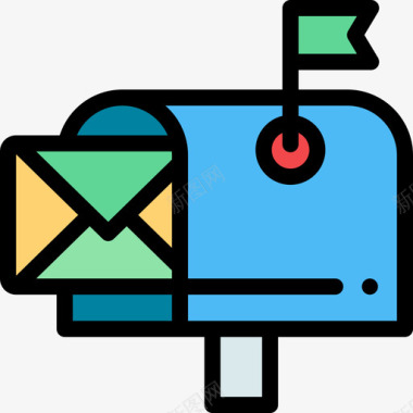 邮箱市场增长10线性颜色图标图标
