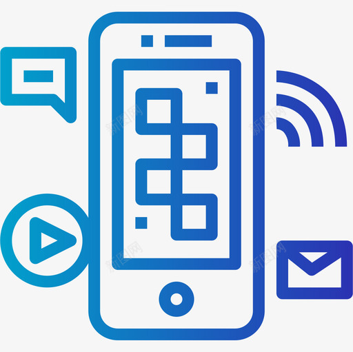 应用程序智能手机9渐变图标svg_新图网 https://ixintu.com 应用程序 手机 智能 渐变