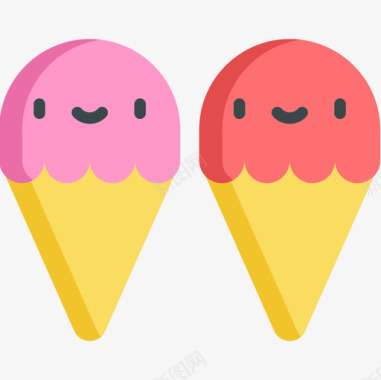 冰淇淋友谊17平淡图标图标