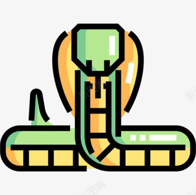 眼镜蛇埃及17线形颜色图标图标