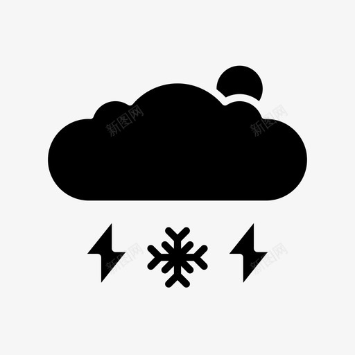 天预测雪图标svg_新图网 https://ixintu.com 天气 雕文 雷声 预测 风暴